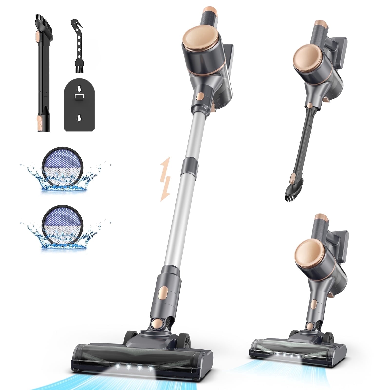 YOMA Cordless Stick Vacuum Cleaner Lightweight Powerful Handheld Vacuum for Home Hard Floor Carpet Pet Hair